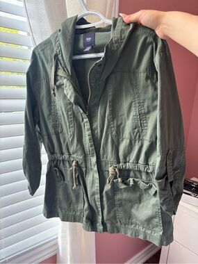 GAP Olive Green Hooded Utility Jacket